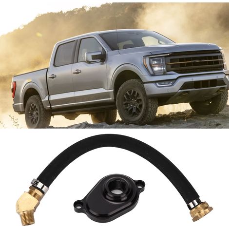 Kit de Rinçage pour Refroidisseur d'Huile Moteur avec Adaptateur Anodisé Aluminium pour Ford Powerstroke 6.0L 2003-2010
