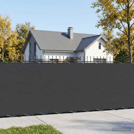 Brise-Vue Balcon Écran de Confidentialité Polyester Enduit PU Noir 1,2 x 15 m avec Œillets - PANGIVO (1/5)
