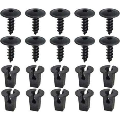 Ensemble de clips de fixation pour voiture, 20 Pièces Vis Tôle Pour Garde, Vis Ailes Sous Le Capot Du Moteur, Agrafes Carrosserie pour Pare-Chocs Porte de Voiture Fender Push Kit de Remplacement (1/4)