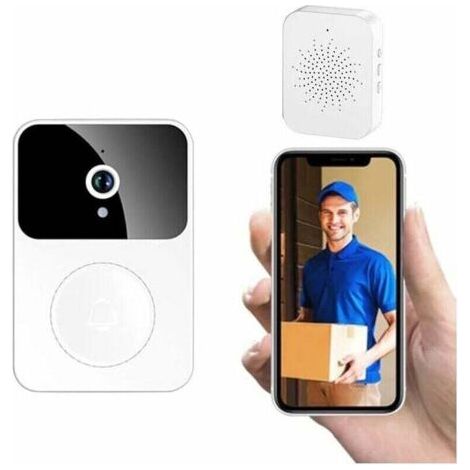 Sonnette Sans Fil Connectée Avec Caméra De Surveillance - Wifi Smart Camera - Enregistrement Vidéo - Sonnette Porte (Type-C) - Plusieurs Sonnerie Rechargeable - Connexion Smartphone A (1/3)