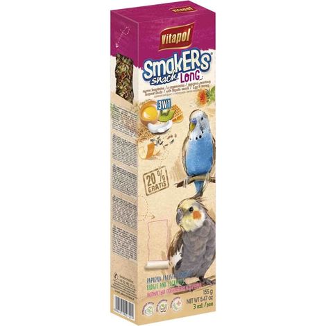 Vitapol Smakers pour calopsittes et perruches ondulées Mix 3 bâtonnets 155 g