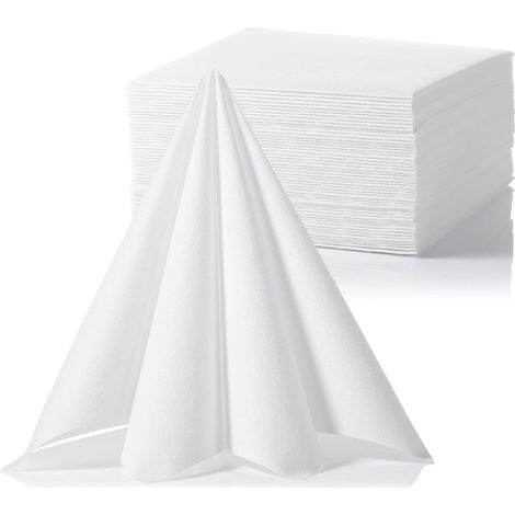 50 pcs Serviettes de Tables Jetables Intisse Blanche Serviette papier pour fêtes mariage noel 40 40 cm (1/5)