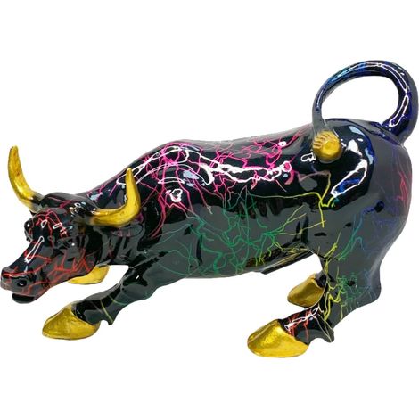 Wall Street Ornament Aufladende Bullenstatue Aus Kunstharz