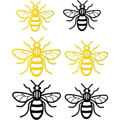 Lot De 3 Autocollants Abeilles Pour Mur Tv Maison Bureau Décoration Murale En Acrylique 3d 6 Pièces X 3 (1/5)
