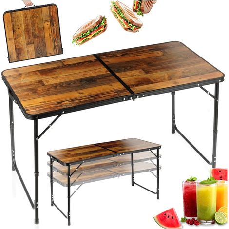 Tavolo da campeggio/giardino pieghevole e allungabile 3 in 1 per turisti, 120x60 (1/5)