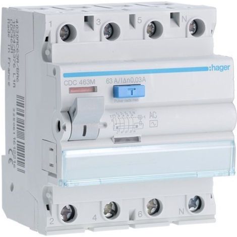 HAGER CDC463M  Differenziale 4P 63A 30mA tipo-AC