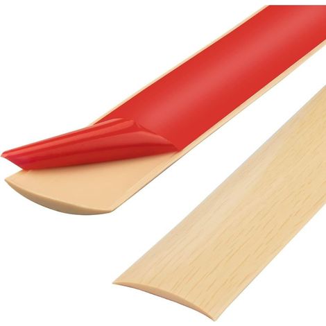 Bande de seuil en PVC de 00cm, bandes de transition de sol, bandes de revêtement de sol stratifié, bande de séparation de porte de sol auto-adhésive (200cm-5cm-Grain d'érable) (1/5)