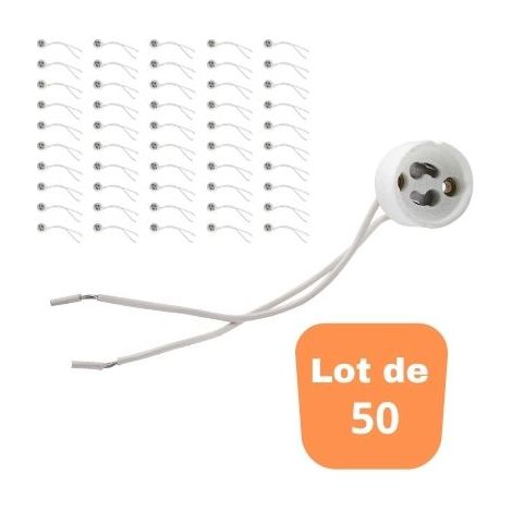 Lot de 50 Douilles GU10 pour ampoule LED ou halogène (1/3)