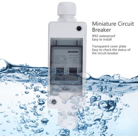 Interrupteur de sectionnement BAOYI DC 12V-400V et AC 90-400V, disjoncteur miniature DC 2P 50A IP65 étanche pour systèmes photovoltaïques. (1/5)