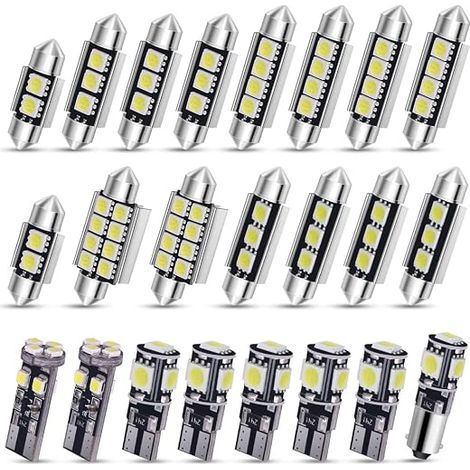 Kit d'Ampoules LED Intérieur pour Voiture, 23 Pièces Canbus sans Erreur, SMD Blanc Xénon 6000K (1/5)
