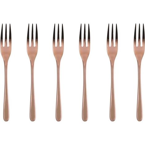 Sambonet 52553CA5 Taste Set di 6 Forchette Dolce in Acciaio Inox Finitura PVD Lunghezza 14,5 cm colore Rame (1/2)