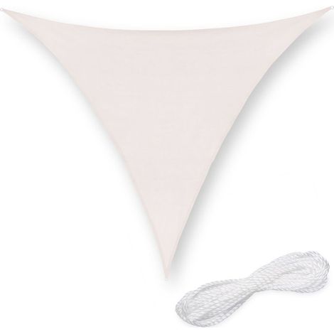 ACKERMAN Voile d'ombrage triangulaire 2x2x2 m, toile anti-chaleur en PE-HD, protection UV, couleur blanche (1/5)