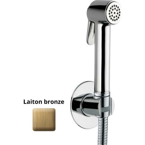 Ensemble douchette avec support et flexible en laiton 125 cm Paloma-Brass laiton antique - Bossini CA2001B022 (1/2)