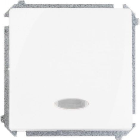 Simon Basic Einzelknopf mit Hintergrundbeleuchtung, Schnellanschluss, weiß BMP1L.01/11
