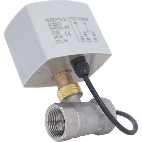 Vanne à billes motorisée acier inoxydable actionneur électrique 3 voies 2 commandes DN25 1 pouce AC220V (1/5)