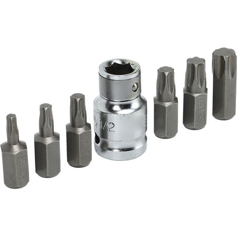 Jeu de 7 douilles à cliquet YT-0410 en acier, porte-embouts 12,7 mm et 9,5 mm, lot de clés à chocs (1/5)