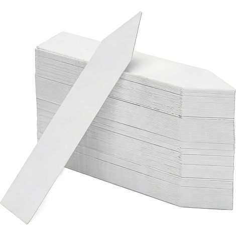 100 Étiquette Plastique, Imperméable Blanc, 10x2cm, Pour Pot Jardin Extérieur (1/5)