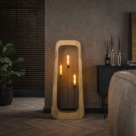 Organische Stehlampe Akira Mangoholz 3L