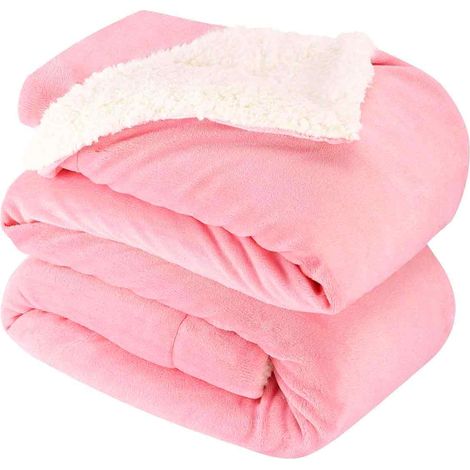 1 Couverture polaire réversible double épaisseur velours lait chaud lit canapé camping voyage (1/5)