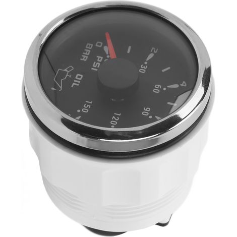 Jauge de pression d'huile avec aiguille 52mm/2.0in, 10-184Ω, rétroéclairage multicolore réglable, universel pour voitures et bateaux, noir (1/5)