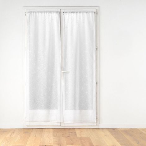 Paire de Voilages Passe-Tringle "Olympia" 70x200cm Blanc (1/5)