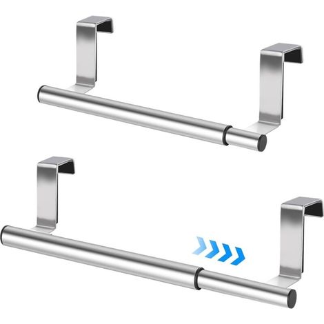 Porte Torchons, Porte Serviette Cuisine, Accroche Torchon, Porte Serviettes à Suspendre Acier Inoxydable, sans Perçage, Extensible de 24.5 à 40.3 cm, pour Salle de Bain et Cuisine (2 Pièces) (1/4)