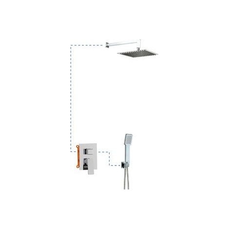 Ensemble complet de douche carrée