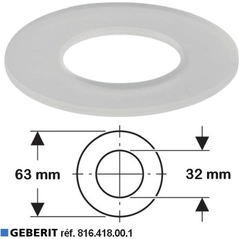 Geberit – Joint de cloche pour WC – Mécanisme de chasse d'eau 63 x 32 mm – Épaisseur 3 mm – Pour installation dans espaces confinés