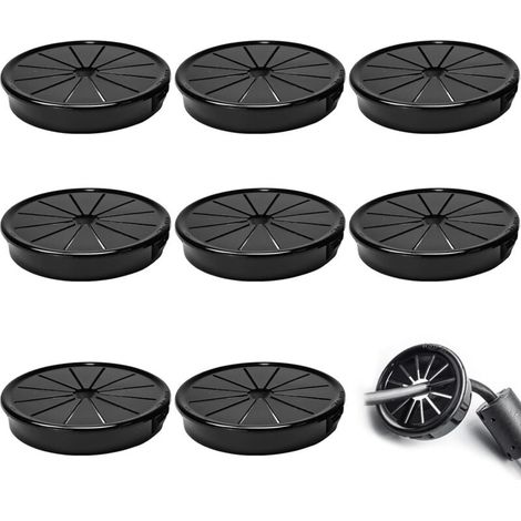 Kabelklemmen, 60 mm Durchmesser, runde Nylon-Kabelklemmen für Bürokabel, schwarz (1/5)