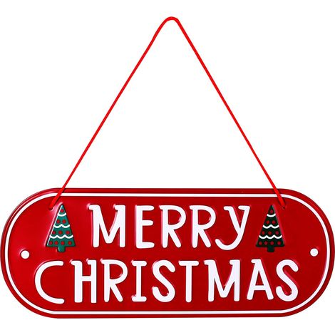 Weihnachts-Eisenschilder für die Haustür, Weihnachtsdekoration für Zuhause, Wandschmuck, rustikale Weihnachtsdekoration für den Außenbereich, Geschenke für Veranda, saisonales Bauernhaus, Tür, Weihnac (1/5)