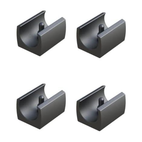 4 - Embout Tube Rond - Patin Chaise - Plastique Noir à Enfoncer - Protection Sol Parquet - Pour Pied de Meuble - Noir - 28-30mm (1/4)