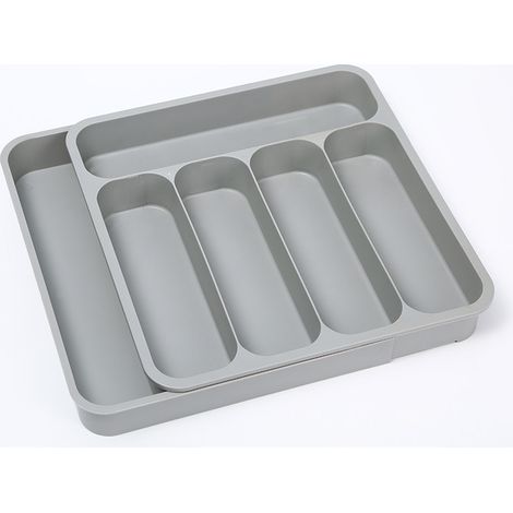Plateau de vaisselle en plastique pour la cuisine pour rangement de tiroirs, couverts et couverts, compatible avec les tiroirs standard (1/5)