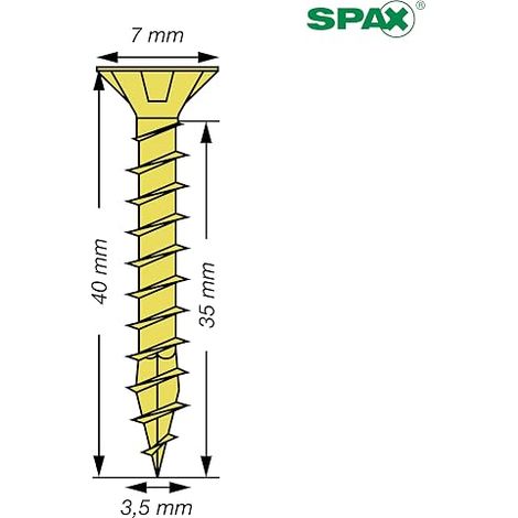 Universal Screw Wood 0.3x40mm, Countersunk Head Z2 (1/4)