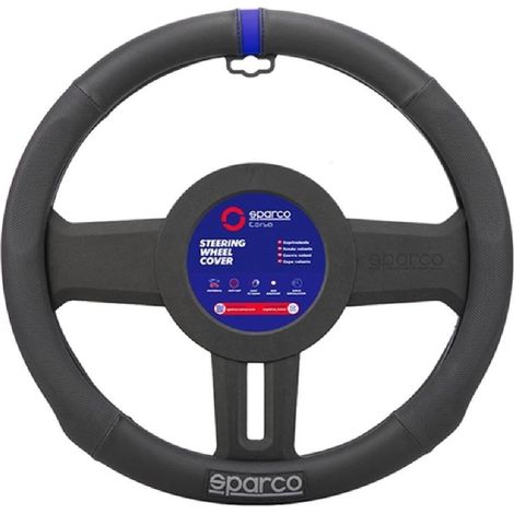 Couvre Volant Noir Avec Lisere Bleu Sparco