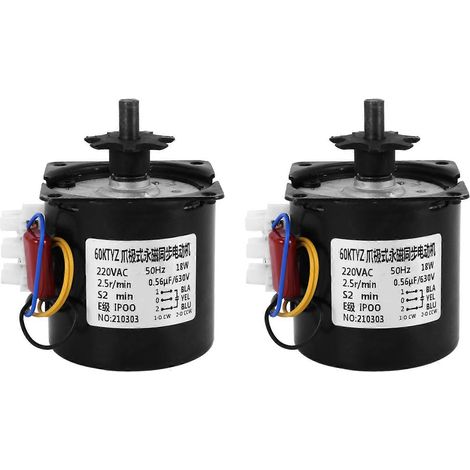 Moteur de retournement d'œufs réversible 2 x 220 V CA pour incubateur, compatible avec la plupart des incubateurs, 2,5 tr/min (1/5)