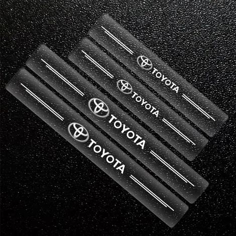 (4 pièces) Protection de seuil de porte transparente décorative autocollante pour Toyota C-HR,Prado,RAV4,Yaris,Hilux,Prius,Avensis,Corolla,Camry (1/2)