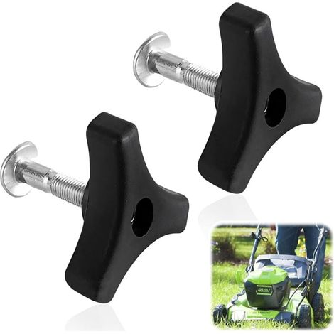 Lot de 2 boulons de poignée de tondeuse à gazon, écrous et boulons universels pour poignée de tondeuse à gazon, accessoires de tondeuse à gazon, pièces de rechange pour tondeuse à gazon (1/4)