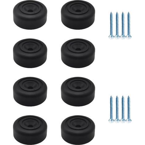 Pied de Meuble Noirs 8 pièces Pieds de Meuble Ronds Ø 33 x H 13 mm Pieds d'armoire en Plastique Pieds pour Meubles Canapé Pieds avec 8 vis pour Armoire, canapé, Chaise (1/4)