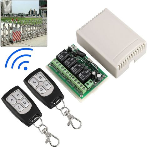 Télécommande RF sans fil Relä, interrupteur et émetteur, kit de contrôle à distance pour éclairage, moteur et automatismes, 220V, compatible avec divers récepteurs. (1/4)