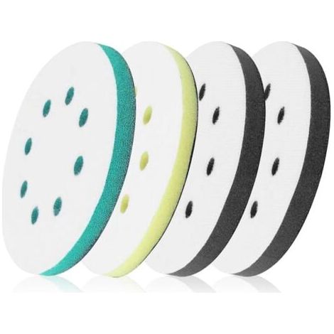 4 Pièces Tampon de Ponçage Souple 125mm Tampon d'Interface Ponceuse, Plateau de Poncage 8 Trous Tampon Interface en Éponge en Mousse Patin de Remplacement pour Ponceuse (1/5)