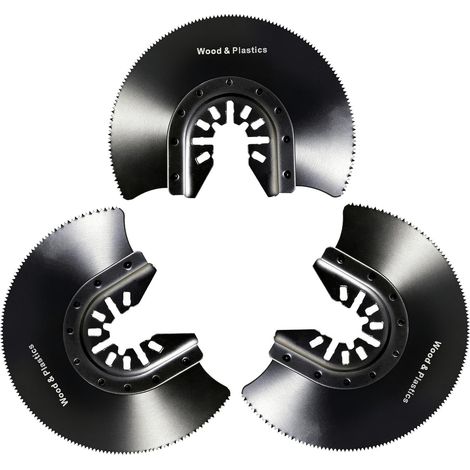 Lames de scie à outils multifonctions 3 pièces, lames de scie semi-circulaire de 88 mm avec bord incurvé, accessoire d'outils multifonctions, lame de scie multi-outils précise pour (1/5)