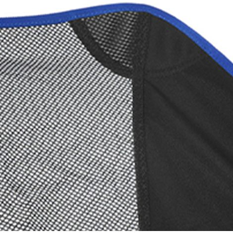 Chaise de plage pliante d'extérieur, dossier en maille portable, structure en alliage d'aluminium, chaise de camping, chaise de pêche, bleu foncé. (1/5)