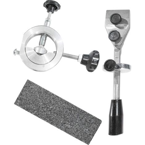 Güde 55249 - Set di accessori abrasivi da 2 a GNS 200 VS (composto da: 1 dispositivo di supporto per coltello, 1 dispositivo di supporto per pialla, 1 mola) (1/3)