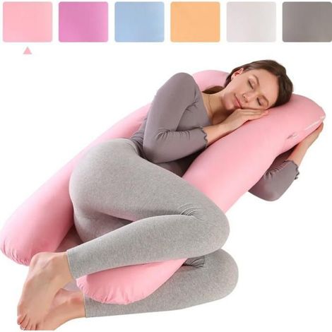 Oreiller de grossesse en forme de U Topchances, oreiller pour dormir sur le côté, oreiller de soutien du dos pour le corps et l (1/5)