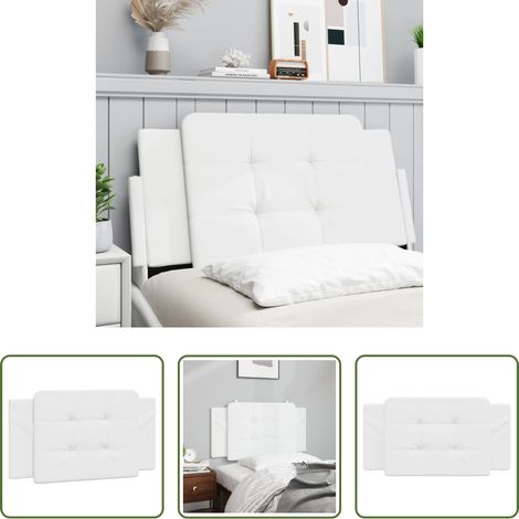 vidaXL Cabecero de cama acolchado Zadar cuero sintético blanco 100 cm (1/5)