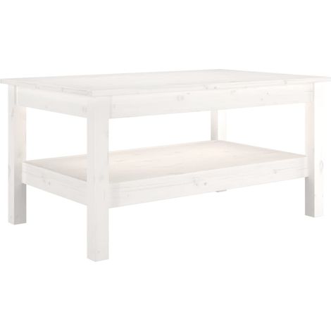 vidaXL Tavolino da Salotto Bianco 80x50x40 cm Legno Massello di (1/5)