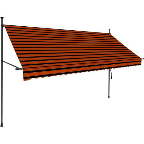 Maison Exclusive - Tenda da Sole Retrattile Manuale LED 300 cm Arancione e Marrone (1/5)
