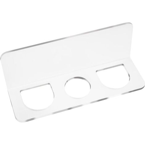 Lot de 2 porte-peignes de salle de bain, porte-brosses à cheveux, rangement pour accessoires de coiffure, organiseur à trois trous, support mural pour accessoires de salle de bain (1/4)