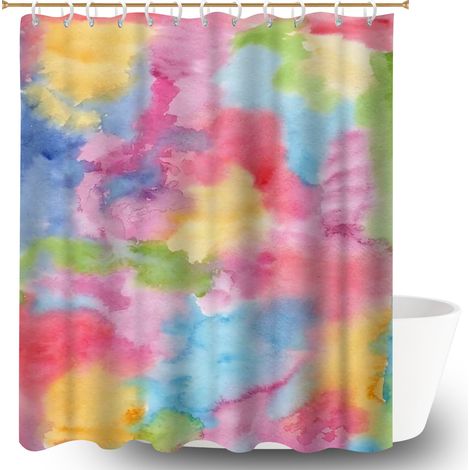 Voile de douche fluide en polyester 180x180 imprimé rideau étanche pour éviter les moisissures dans une pièce humide (1/5)