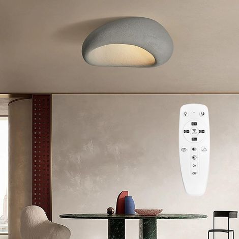 AUTRUCKER Plafonnier en polystyrène haute densité gris 45 cm trois tons avec télécommande 220V E27 tête de lampe pour chambre lampe de salon simple (1/5)